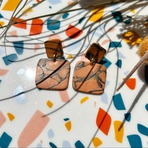 Orange Marble Earrings